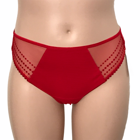 Elomi Matilda flame red thong front view.