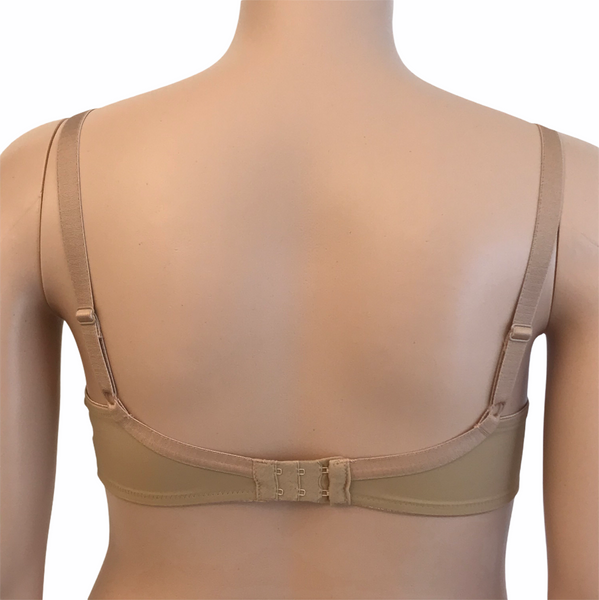 Back view of Fantasie nude bra with hook-and-eye closure and adjustable shoulder straps.
